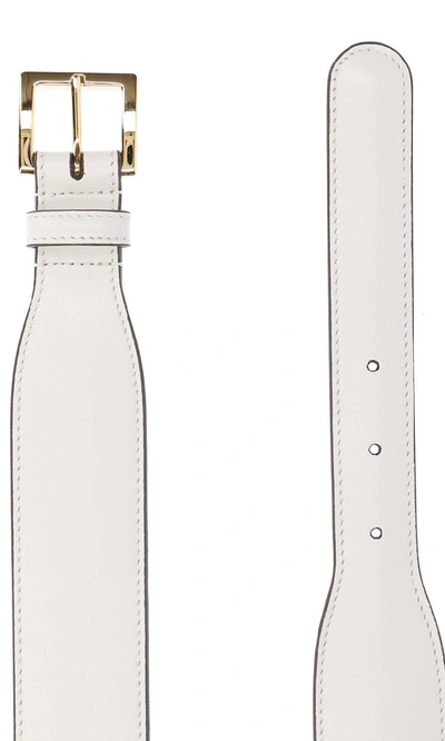 Shop Gucci Horsebit Belt In White