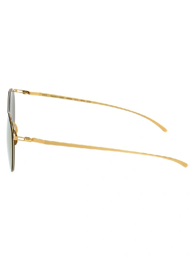 Shop Mykita X Maison Margiela Round Frame Sunglasses In Gold