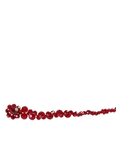 Shop Simone Rocha Drop Embellished Earrings In Red