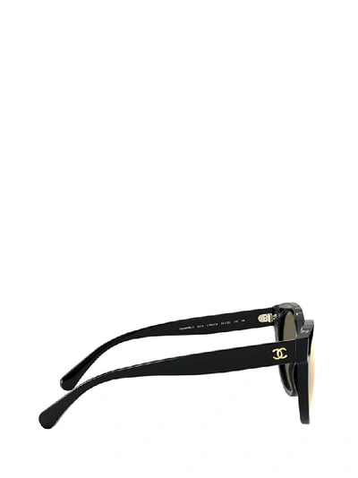 Pre-owned Chanel Round Frame Sunglasses In Black