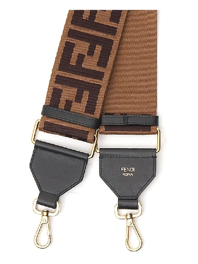 Shop Fendi Ff Print Bag Strap In Multi