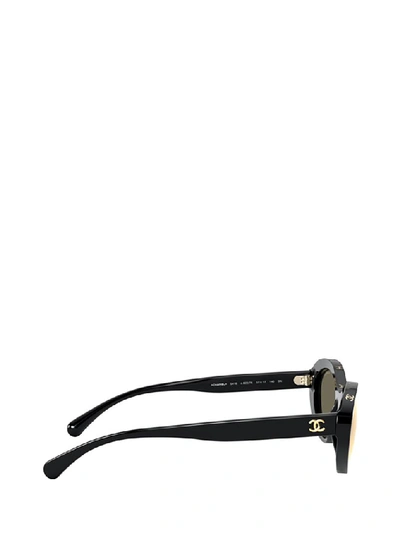 Pre-owned Chanel Oval Frame Sunglasses In Black