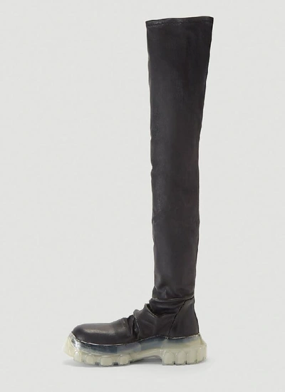 Shop Rick Owens Bozo Tractor Stocking Boots In Black