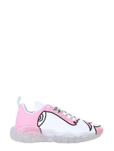 Shop Moschino Drawing Teddy Sneakers In Pink