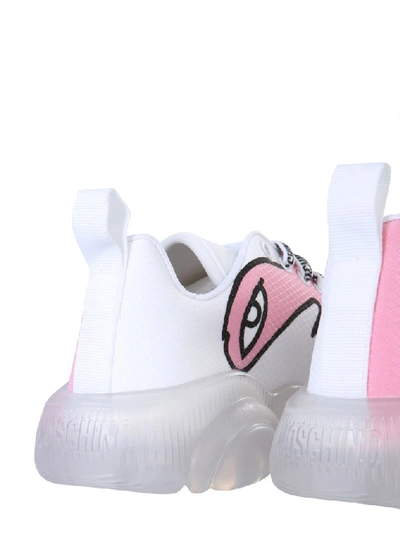 Shop Moschino Drawing Teddy Sneakers In Pink