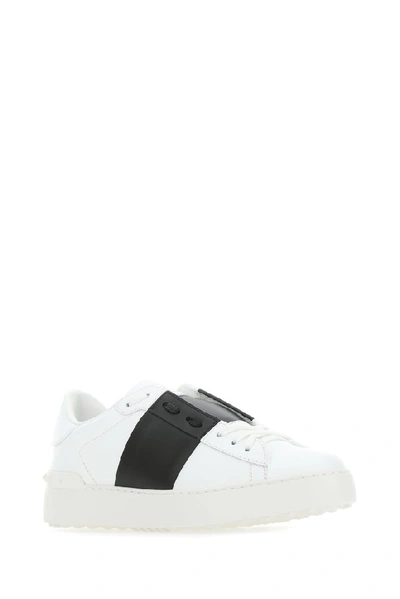 Shop Valentino Garavani Rockstud Open Sneakers In White