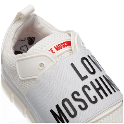 Shop Love Moschino Logo Motif Sneakers In White