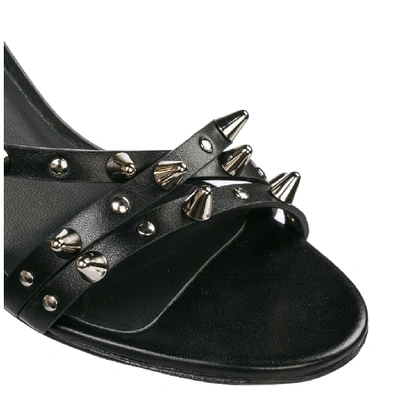 Shop Red Valentino Studded Ankle Strap Sandals In Black