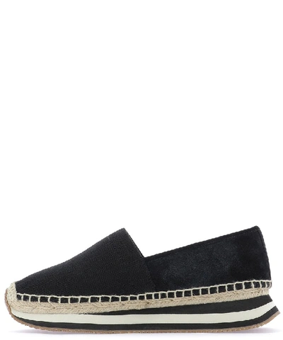 Shop Tory Burch Logo Platform Espadrilles In Black