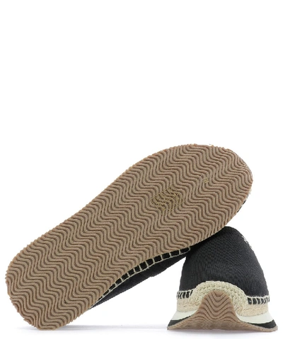 Shop Tory Burch Logo Platform Espadrilles In Black