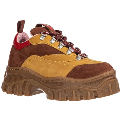 Shop Msgm Tractor Platform Sneakers In Brown