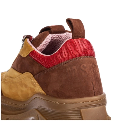 Shop Msgm Tractor Platform Sneakers In Brown