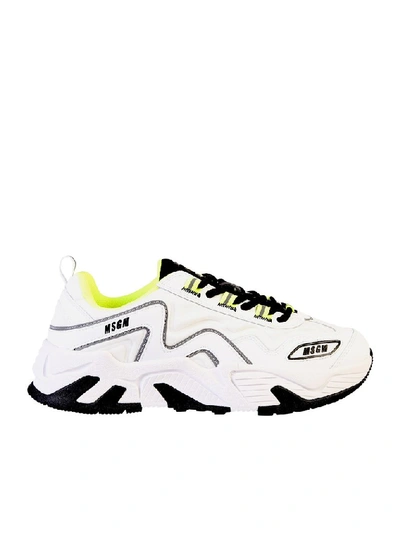 Shop Msgm Vortex Sneakers In White