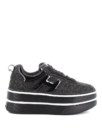 Shop Hogan Maxi H 449 Platform Sneakers In Black