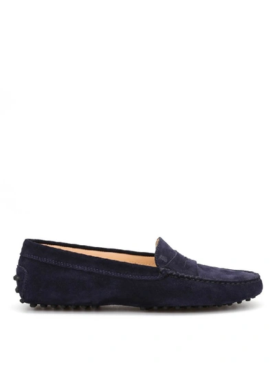 Shop Tod's Gommino Driving Loafers In Navy