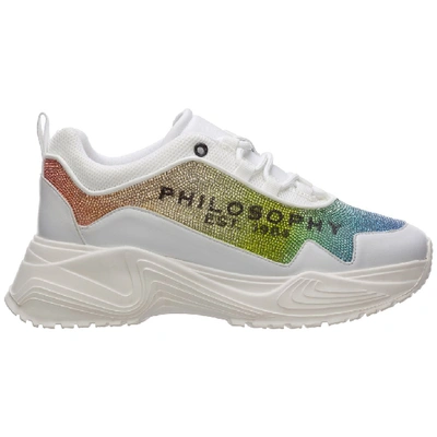 Shop Philosophy Di Lorenzo Serafini Embellished Mesh Sneakers In White