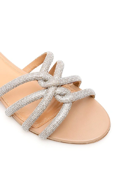 Shop Aquazzura Moondust Flat Sandals In Silver