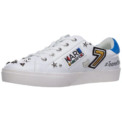 Shop Karl Lagerfeld Patch Low Top Sneakers In White