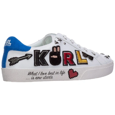 Shop Karl Lagerfeld Patch Low Top Sneakers In White
