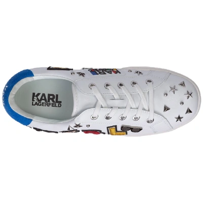 Shop Karl Lagerfeld Patch Low Top Sneakers In White