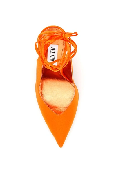 Shop Attico Slingback Pointed Toe Pumps In Orange