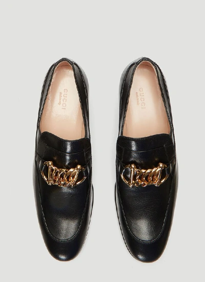 Shop Gucci Horsebit Detail Loafers In Black