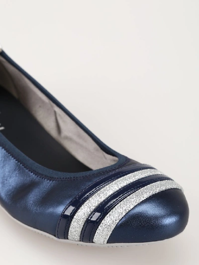 Shop Hogan Wrap H144 Ballet Flats In Blue