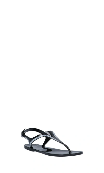 Shop Moncler Thong Sandals In Black