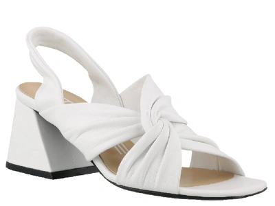 Shop Strategia Knotted Sandals In White