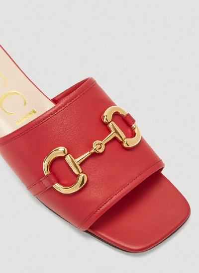 Shop Gucci Horsebit Slides In Red