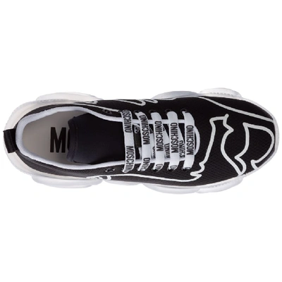 Shop Moschino Drawing Teddy Sneakers In Black