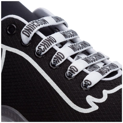 Shop Moschino Drawing Teddy Sneakers In Black