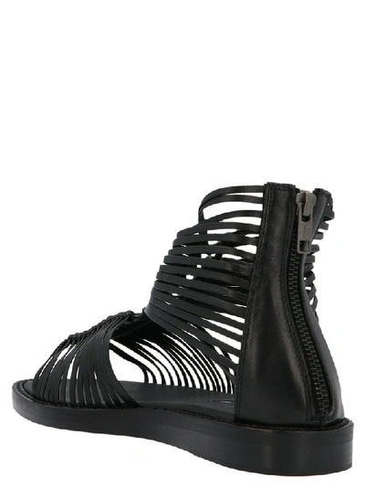 Shop Ann Demeulemeester Strapped Sandals In Black