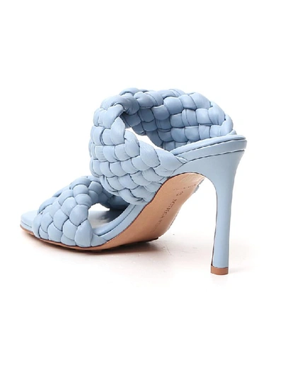 Shop Bottega Veneta Bv Curve Sandals In Blue