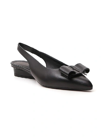 Shop Ferragamo Salvatore  Viva Slingback Flat Shoes In Black