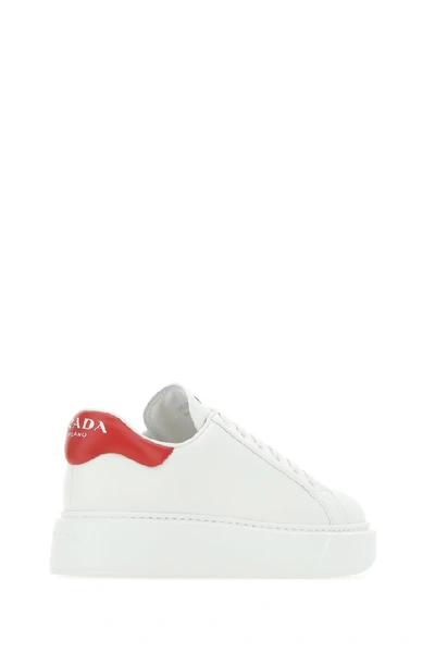 Shop Prada Chunky Sole Sneakers In White