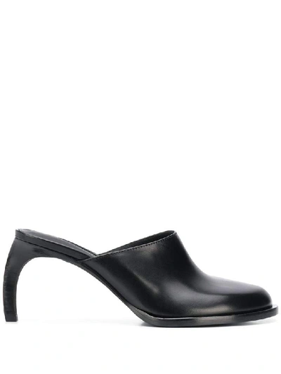 Shop Ann Demeulemeester Curved Heel Mules In Black