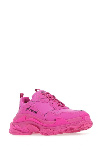 Balenciaga Triple S Clear Sole Logo-embroidered Foam And Mesh Sneakers In  Pink | ModeSens