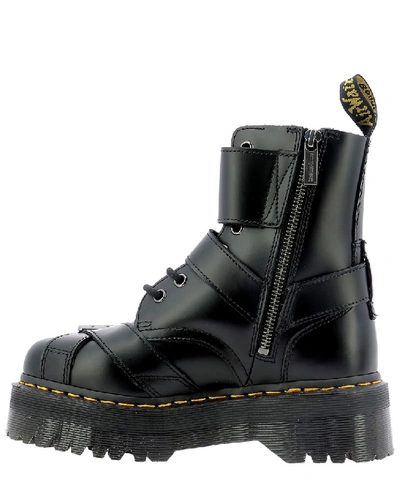 Shop Dr. Martens' Dr. Martens Jadon Strap Military Boots In Black