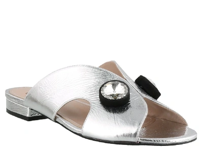 Shop Coliac Crystal Embellished Sandals In Silver