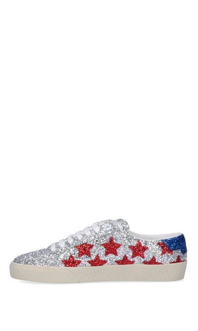 Shop Saint Laurent Embellished Court Sneakers In Multi