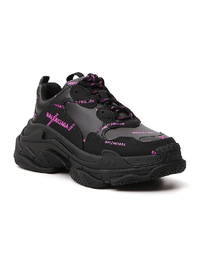 Shop Balenciaga Triple S Sneakers In Black