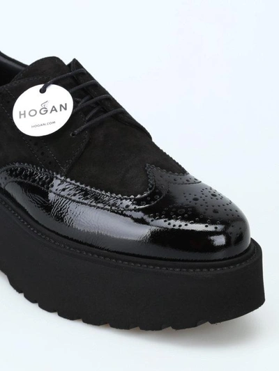 Shop Hogan Route H355 Brogue Shoes In Black