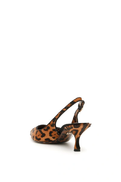 Shop Dolce & Gabbana Leopard Print Slingback Pumps In Multi