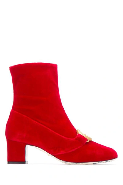 Shop Gucci Victoire Ankle Boots In Red