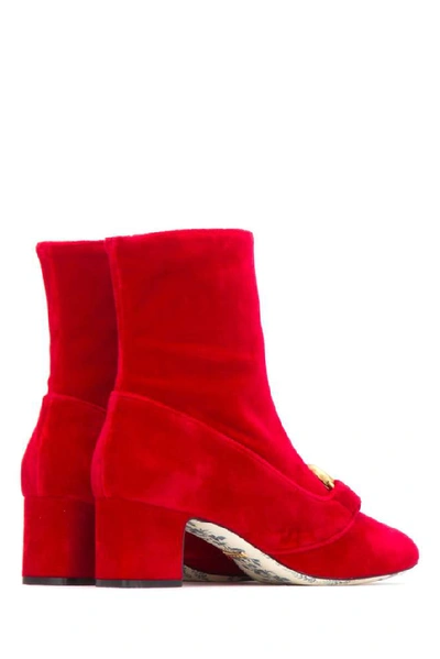 Shop Gucci Victoire Ankle Boots In Red