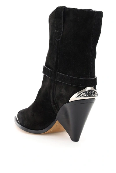Shop Isabel Marant Lamsy Cowboy Boots In Black