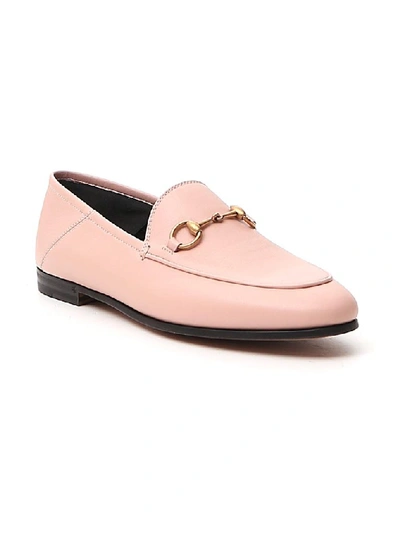 Shop Gucci Brixton Horsebit Loafers In Pink