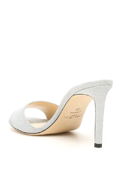 Shop Jimmy Choo Stacey 85 Mules In Silver