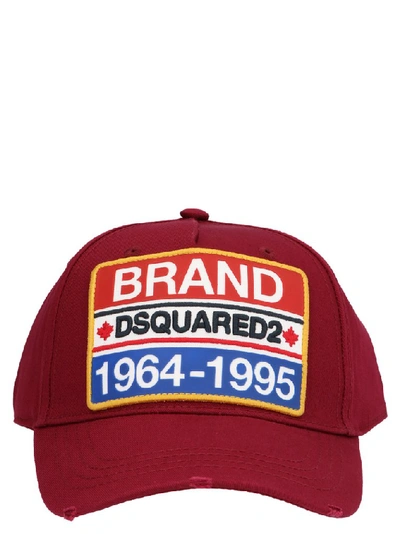 Shop Dsquared2 Logo Patch Cap In Red